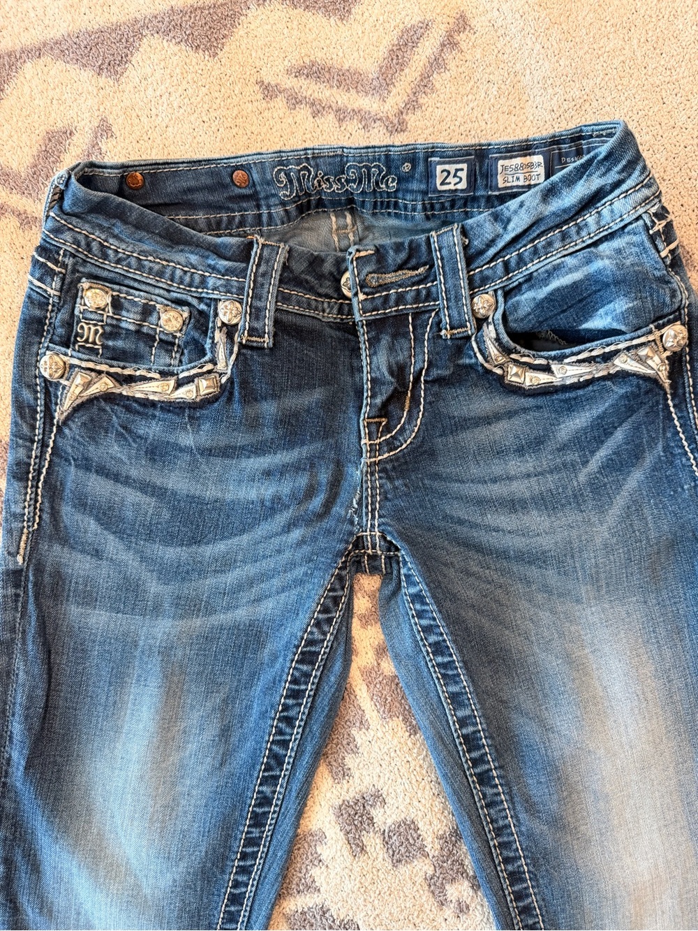 Miss Me Women's Embellished Low-Rise Bootcut Jeans
